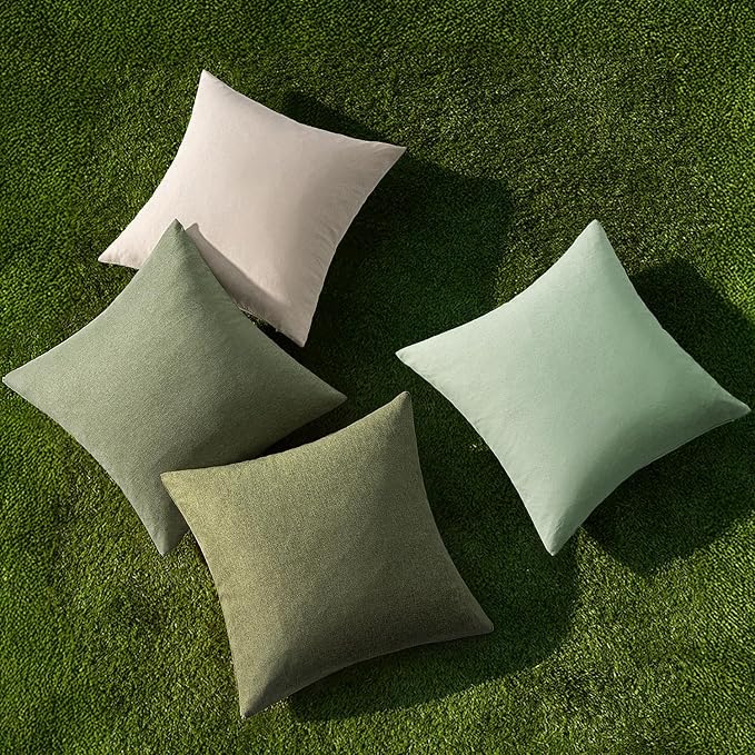 MIULEE Pack of 4 Decorative Throw Pillow Covers Linen Waterproof Pillow Covers - Image 4