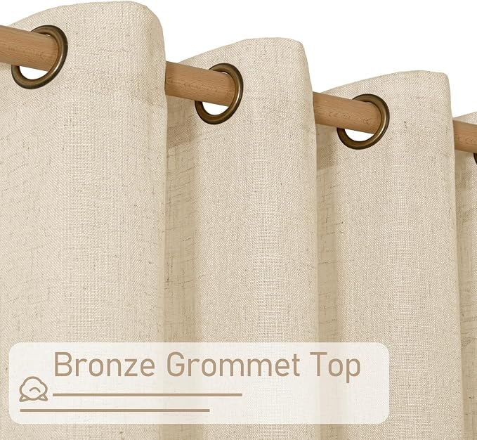 LAMIT Light Filtering Linen Curtains 84 inches Long - Image 3