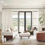 Nanspring Warm Beige Linen Curtains 84 Inch Length 2 Panels Set - Image 8
