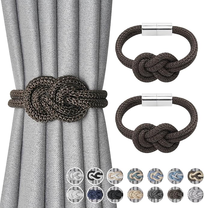 NICEEC 2 Pack Mini Magnetic Curtain Tiebacks Nordic Simple Style Drape Tie by NICEEC