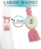 2 Pack Magnetic Curtain Tiebacks Cotton Hand Woven Tie Back Decorative Rope - Image 4