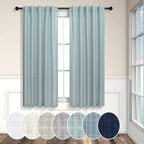 Seafoam Curtains 38 Inch Width for Kitchen 2 Panel Back Tab Rod Pocket Semi - Image 7