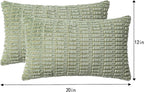 Pack of 2 Corduroy Decorative Throw Pillow Covers 12x20 InchSoft Boho Striped - Image 7