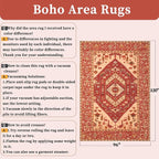 SERISSA Washable Rugs 8x10 Area Rugs, Large Non-Slip Boho Living Room Rug - Image 2