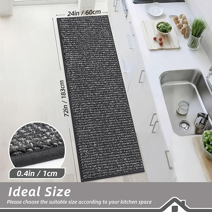 BEQHAUSE Kitchen Runner Rugs 24"x72", Non-Slip Kitchen Mats - Image 2