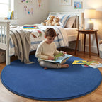 Amearea Blue Round Area Rugs 5ft Washable Circle Rugs - Image 4