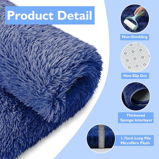 6x9 Fluffy Area Rug for Living Room, Shag Area Rugs for Bedroom - Image 3