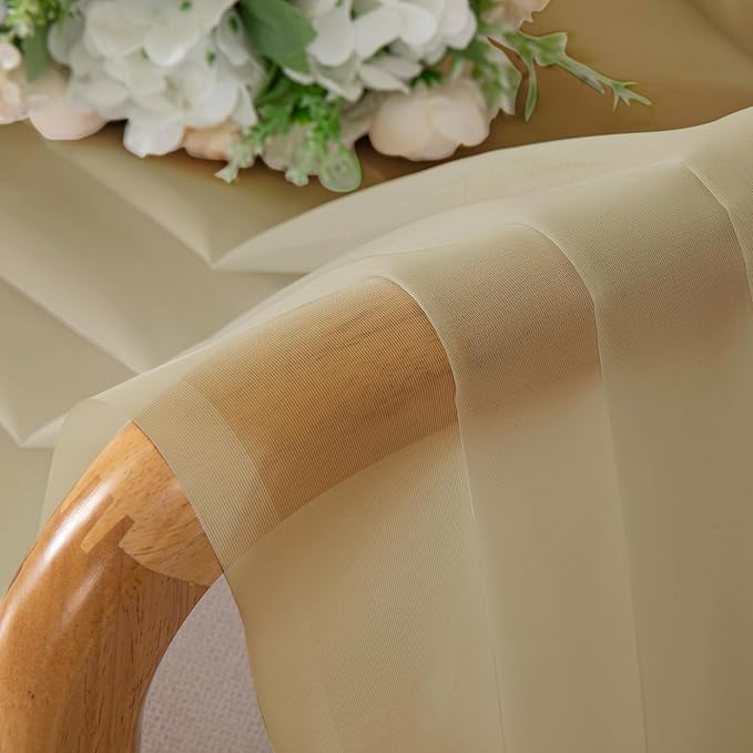 OWENIE Sheer Curtains 54 Inch Length 2 Panels Set - Image 3
