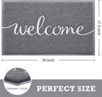 CozyBounty Grey Door Mat Welcome Mats Outdoor Indoor Non-Slip Doormat - Image 3