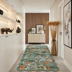 4x8 Washable Area Rug for Family: Stain Resistant Wide Floral Scalloped Kitchen - Image 6