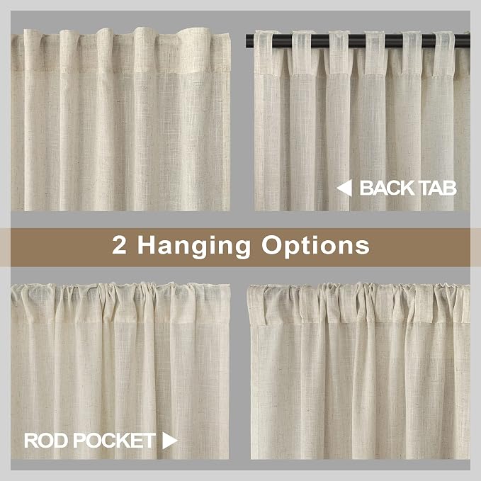 Flax Linen Curtains 108 Inches Long - Image 4
