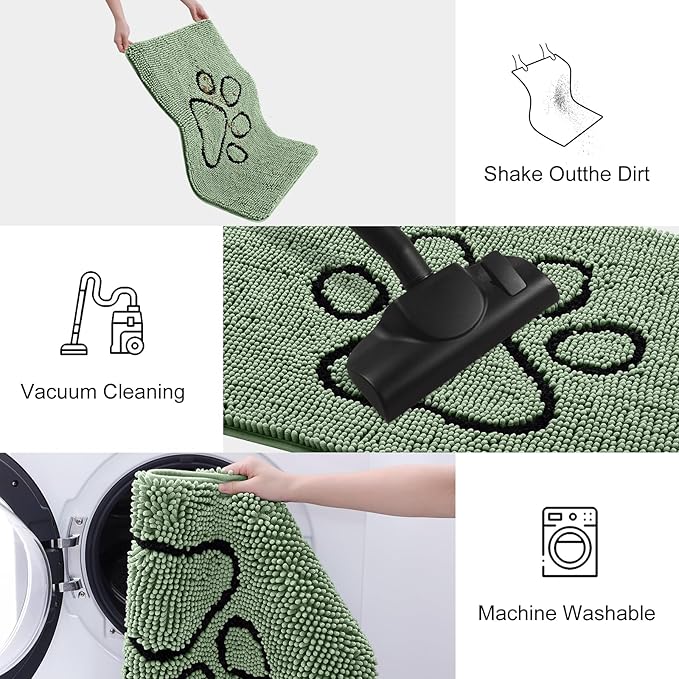 Smiry Dog Door Mat for Muddy Paws, Absorbent Dirt Trapper Non Slip Quick Dry - Image 6