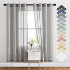 NICETOWN Sheer Curtains Open Linen Blend by NICETOWN