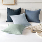 MIULEE Decorative Linen Pillow Covers 20x20 Inch Blue Ashes Boho Farmhouse - Image 6