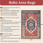 SERISSA Washable Rugs 6x9 Area Rugs, Large Non-Slip Boho Living Room Rust Rug - Image 2