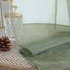 OVZME Sage Green Sheer Curtains 63 Inches Long 2 Panels Set, Light Filtering - Image 2