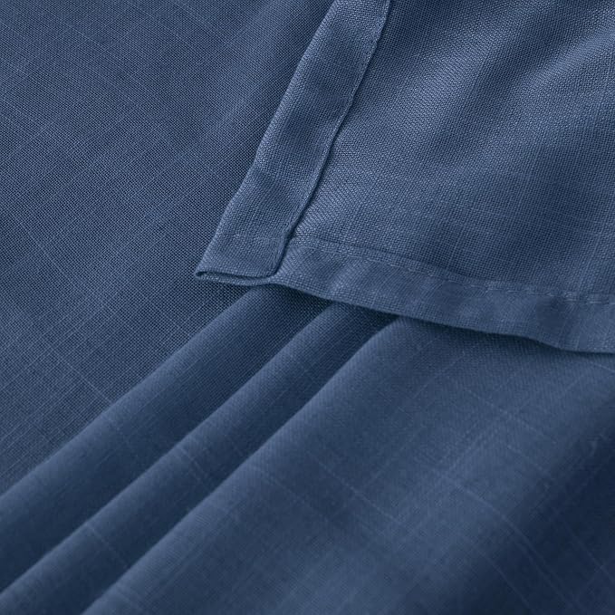 BGment Navy Blue Linen Curtains 48 Inch Length - Image 7
