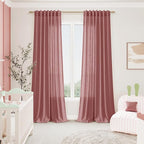 Extra Long Canyon Rose Linen Curtains 120 Inch - Image 7
