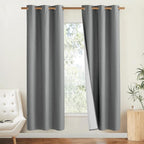 NICETOWN 100% Absolutely Blackout Linen Curtains, Dove Grey, Vertical Blinds by NICETOWN