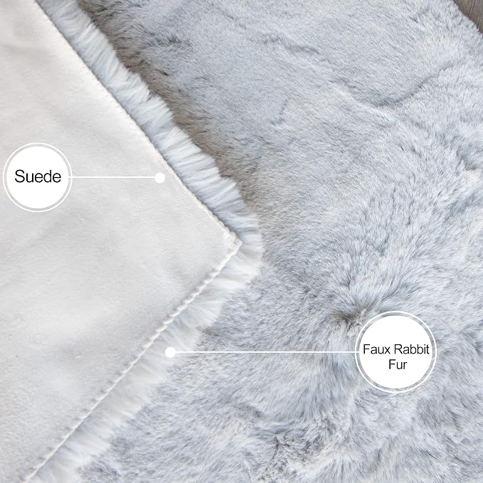 ORINOVA Washable Furry 5ft Round Area Rugs - Image 7