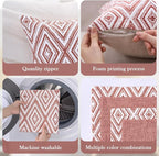 HPUK Decorative Throw Pillow Covers Set of 4 Geometric Design Linen Cushion - Image 4