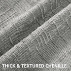 decorUhome Neutral Grey Chenille Euro Sham Throw Pillow Covers 22x22 Set of 2 - Image 2