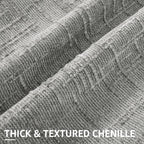 decorUhome Neutral Grey Chenille Euro Sham Throw Pillow Covers 24x24 Set of 2 - Image 2