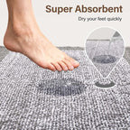 36x24 Large Bathroom Rugs Washable Non Slip, Light Grey Bath Mat - Image 7