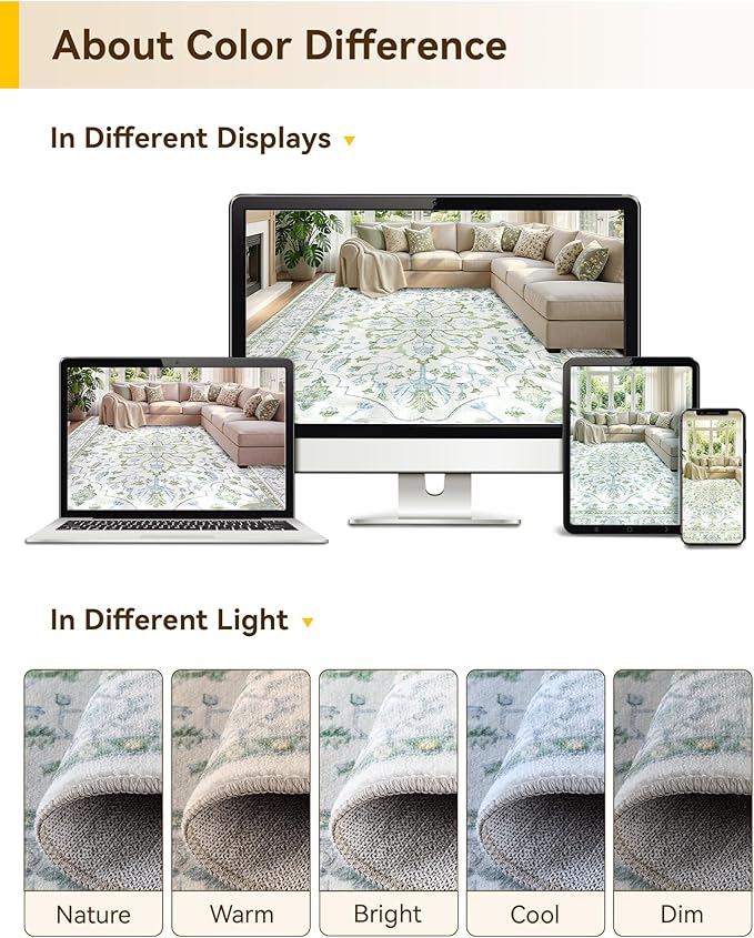 RELEANY Area Rugs 2'x8' Runner Rug Non Slip Washable - Image 7