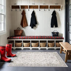Light Grey 3x4 Large Boho Bathroom Rug - Image 3