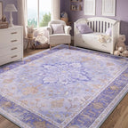 RELEANY Area Rugs 3'x5' Washable Non-Slip, Floral Vintage Distress Print - Image 3
