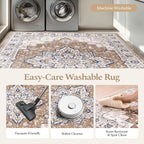 Rugflix 9x12 Area Rug for Living Room, Vintage Washable Area Rug Non Slip - Image 4