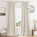 Guken 100% Blackout Linen Curtains 90 Inch Length 2 Panels Set by Guken