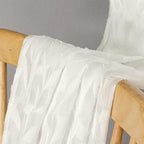 Lecloud Leia Jacquard Textured Ivory Semi Sheer Curtain 45 Inch Length - Image 6