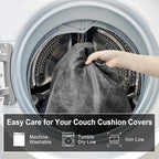 Leather Look Couch Cushion Covers Sofa Seat Slipcovers Sets Couches Furniture - Image 9
