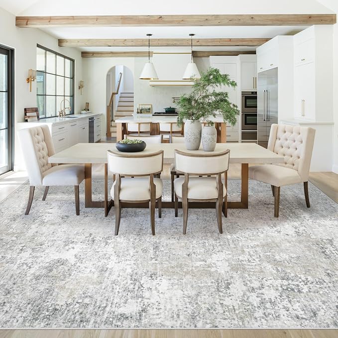 8x10 Area Rugs for Living Room, Washable Modern Abstract Large Area Rug Neutral - Image 6