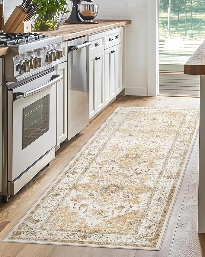 AMADA HOMEFURNISHING 2x6 Washable Runner Rug, Low-Profile Kitchen Rugs - Image 4