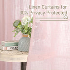 LAMIT 72 inch Pink Linen Curtains - Image 5