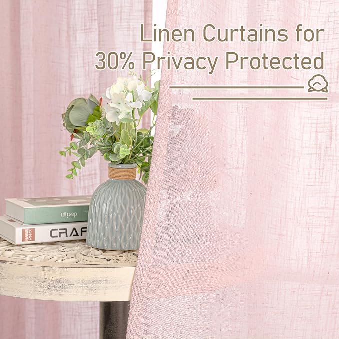 LAMIT Linen Curtains for Living Room 84 inch Length 2 Panels, Light Filtering - Image 5