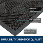 Smiry Front Door Mat Outside Entrance, Heavy Duty Sturdy Natural Rubber Doormat - Image 4