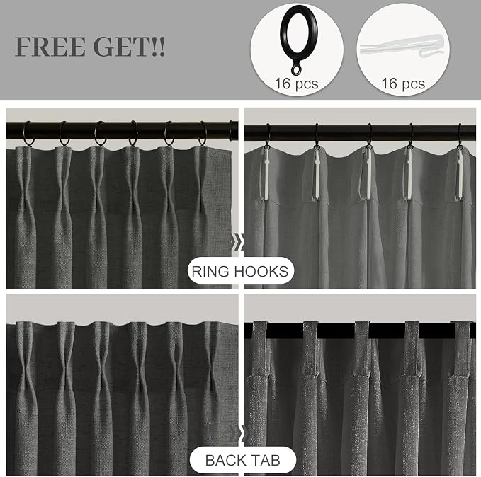 IVAPUPU Pinch Pleated Curtains 84 Inches Long - Image 3