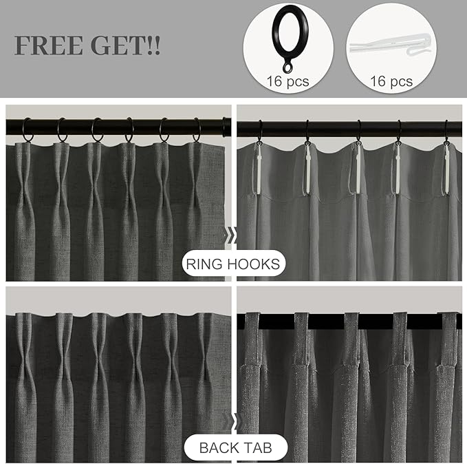 Pinch Pleated Curtains 90 Inch Length - Image 3