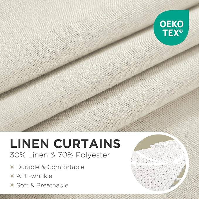 Joydeco Curtains, 108 Inches Long, 2 Panels Set, Farmhouse Drapes - Image 2