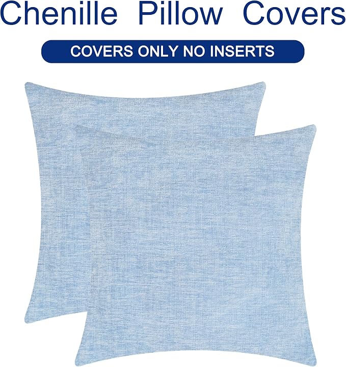 CaliTime Throw Pillow Covers Decorative 26 X 26 Inches Pack of 2 Cozy Chenille - Image 6