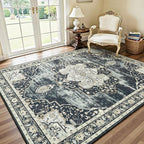 Lofus 5x7 Washable Area Rug, Vintage Floral Rugs by Lofus