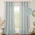 LAMIT Living Room Linen Curtains 90 Inch by LAMIT