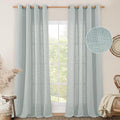 LAMIT Greyish Blue Linen Sheer Curtains 84 inch by LAMIT