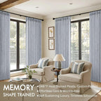 MIULEE Pinch Pleated Thick Linen Curtains 96 Inches Long 2 Panels - Image 2