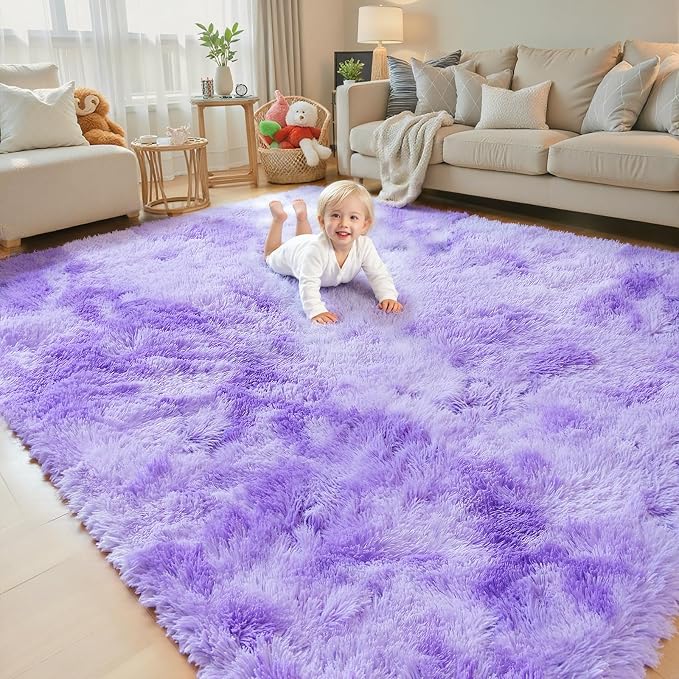 Area Rugs 10x14 Living Room, Shaggy Carpet Soft Plush Furry Bedside Rug Large - Image 2