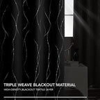 Deconovo Sliding Door Curtains 108 Inch Long, Blak Blackout Window Drapes - Image 7